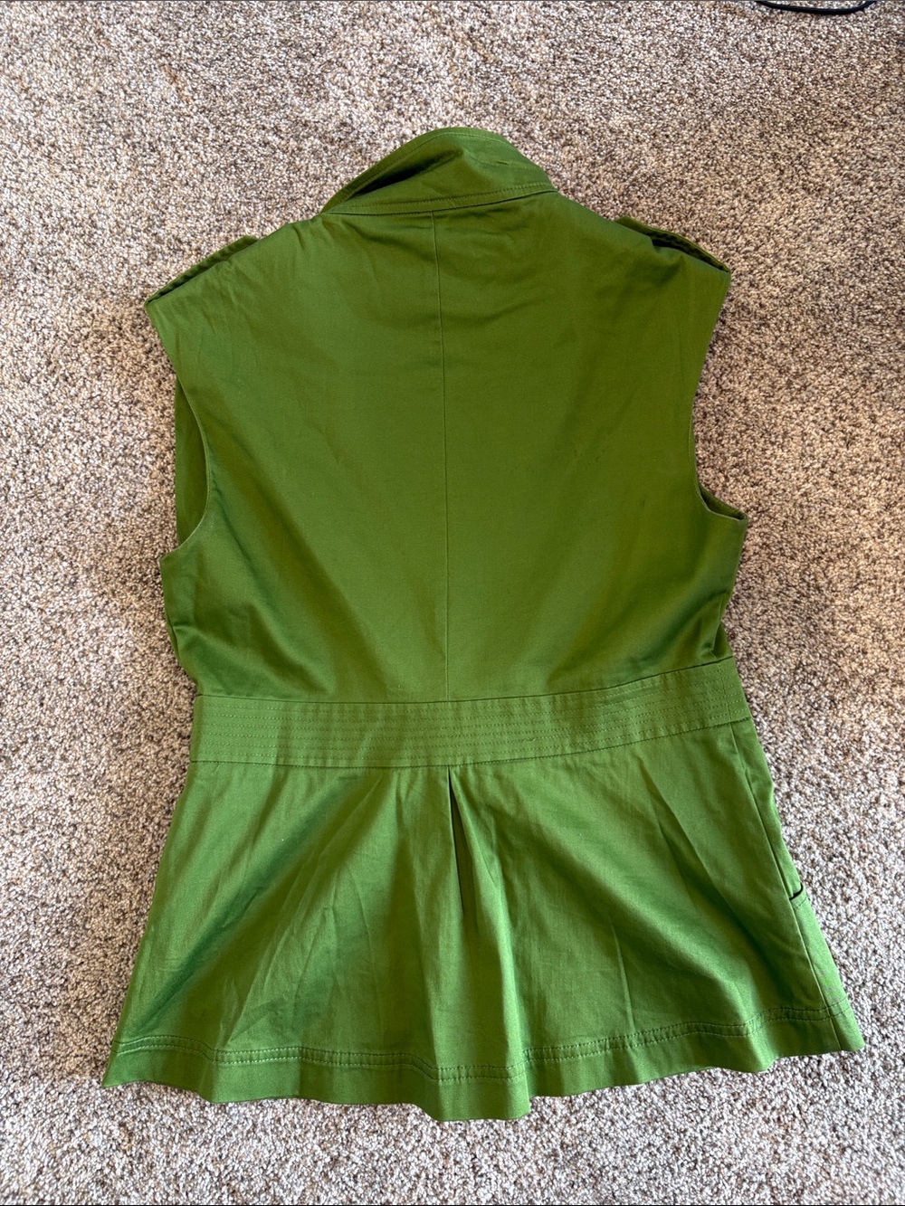 Kensie Bright Olive Green Sleeveless Utility Vest size small - Picture 4 of 9